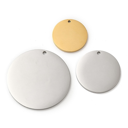 304 подвески из нержавеющей стали, пустая бирка с зеркальной полировкой, плоский круглый шарм
