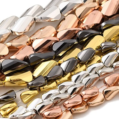 Стеклянные бусины с гальваническим покрытием , твист