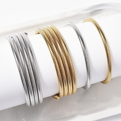 304 браслеты из нержавеющей стали для женщин, штабелируемые браслеты