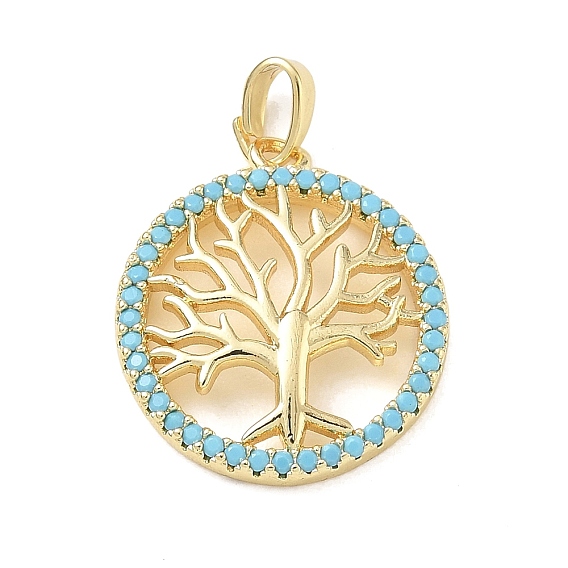 Pendentifs strass en laiton, arbre de charmes de la vie