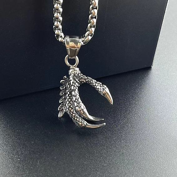 Панк 304 подвеска из нержавеющей стали в виде когтя дракона модные хип-хоп ожерелья