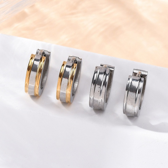 304 серьги-кольца из нержавеющей стали с эффектом полировки, ионное покрытие (ip)