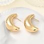 Brass Stud Earrings for Women, Moon