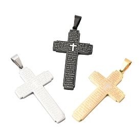 304 подвески из нержавеющей стали, амулет в виде креста с молитвой «Отче наш»