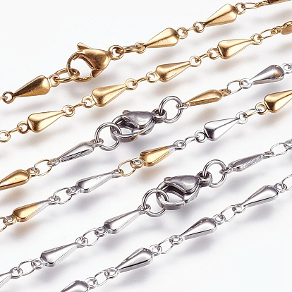 304 из нержавеющей стали цепи ожерелья, с карабин-лобстерами , ионное покрытие (ip), капля