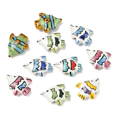 Фарфоровые бусины ручной работы, рыба, пастельный фарфор