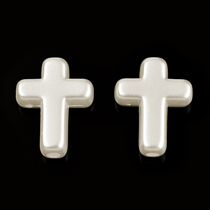 ABS Plastic Imitation Pearl Beads, Cross