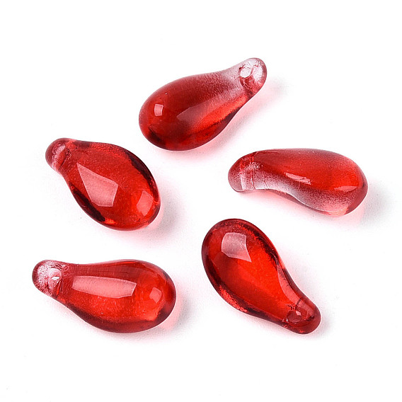 Подвески-капли из прозрачного стекла, с золотой порошок