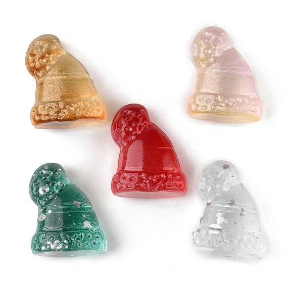 Прозрачные стеклянные бусины, с блеском порошок, Рождество шляпе