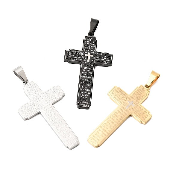 304 подвески из нержавеющей стали, амулет в виде креста с молитвой «Отче наш»