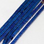 Electroplate Non-magnetic Synthetic Hematite Beads Strands, Frosted, Cube, Grade A