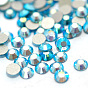 Стеклянные стразы, плоский зад, класс А, с покрытием на задной стороне, граненые, AB цвет, полукруглый, 1.5~1.6 мм