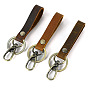 Cowhide Leather Keychain, with Belt Alloy Ring and Clasp for Car Key Holder