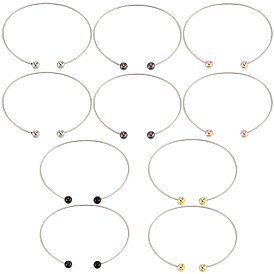 10шт. 5 цветов, браслет из нержавеющей стали с манжетой, изготовление браслетов-торков