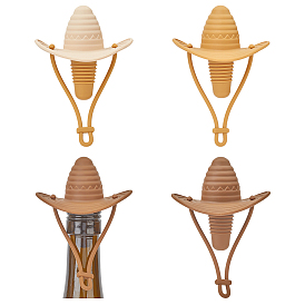 3шт 3цвета силиконовые пробки для бутылок красного вина, ковбойской шляпе