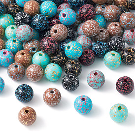 110шт 10цвета непрозрачные акриловые бусины, круглые