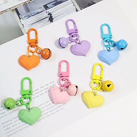 Sweetheart Candy-Colored Bell Keychain with Creative Cutout Design and Multiple Functions
