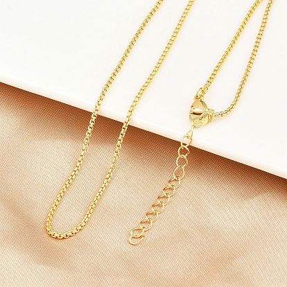 1.5мм латунные цепочки-коробки для женщин, стойки покрытие, долговечный, без свинца и без кадмия