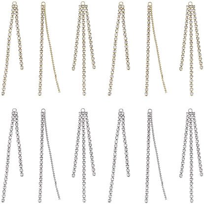 36 piezas 6 estilo latón rhinestone copa cadenas borla grandes colgantes, cristal