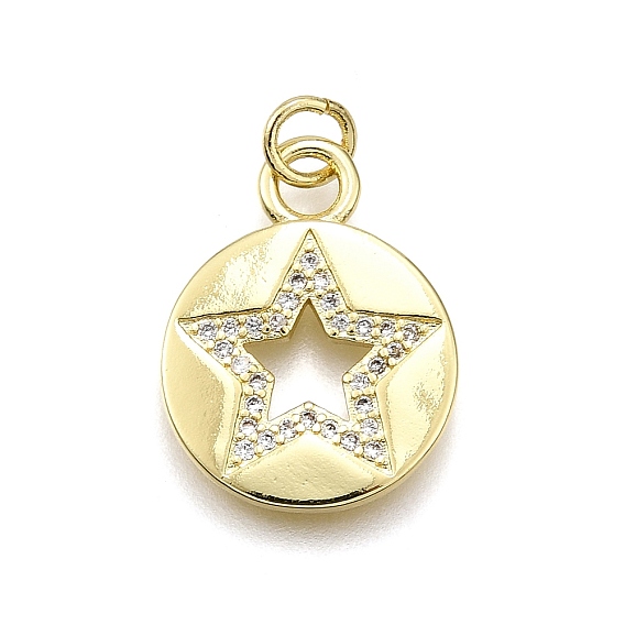 Стойка металлическая латунная микропрофилированная кубическая циркония подвески, плоские круглые со звездой, с целью перехода в кольце, без кадмия и без свинца, долговечный