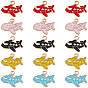 40Pcs 5 Colors Alloy Enamel Pendants, Airplane, Light Gold