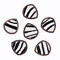 Eco-Friendly Cowhide Leather Big Pendants, Teardrop with Zebra Pattern