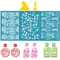 Polyester Silk Screen Printing Stencil, Reusable Polymer Clay Silkscreen Tool, for DIY Polymer Clay Earrings Making