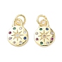 Латунные микро проложить кубического циркония подвески, без кадмия и без свинца, плоский круглый со звездными подвесками, с целью перехода в кольце