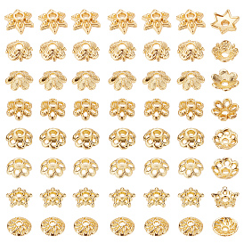 160 шт 8 стиль стойка покрытие сплав цветок бусины колпачки, 6-лепесток, без свинца и без кадмия, долговечный