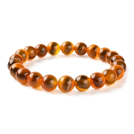 Natural Sugar Heart Agate Round Beads Stretch Bracelet for Her