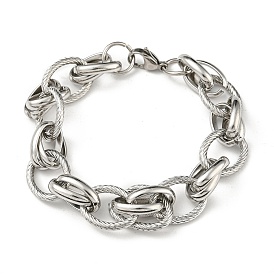 201 Stainless Steel Oval Link Chain Bracelets