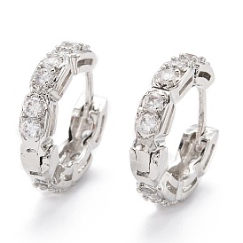 Серьги-кольца Huggie из латуни с микропрозрачным паве и кубическим цирконием, кольцо