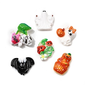 Кабошоны из непрозрачной смолы на тему Хэллоуина