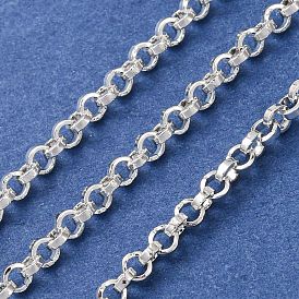 304 Stainless Steel Rolo Chains, Unwelded, with Spool