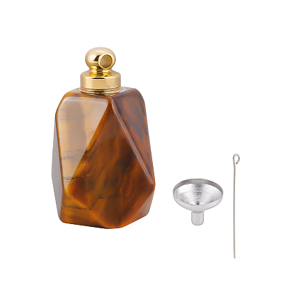 Подвеска в виде флакона духов из натурального драгоценного камня, с 304 мини-воронкой из нержавеющей стали и штифтами с проушиной