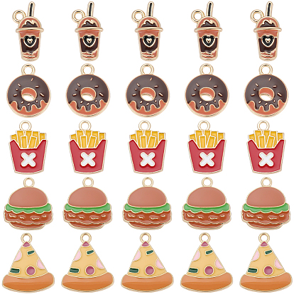 30шт 5 цвета подвески из цинкового сплава, с эмалью