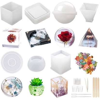 Food Grade DIY Silicone Molds Kits, Display Molds and Storage Molds, Decoration Making, Resin Casting Molds, For UV Resin, Epoxy Resin Jewelry Making
