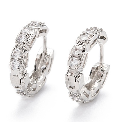 Серьги-кольца Huggie из латуни с микропрозрачным паве и кубическим цирконием, кольцо