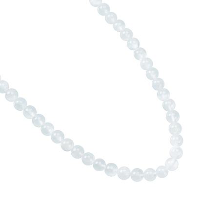 Natural Selenite Beads Strands, Round