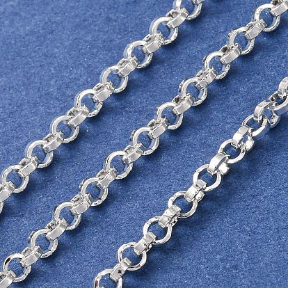 304 Stainless Steel Rolo Chains, Unwelded, with Spool