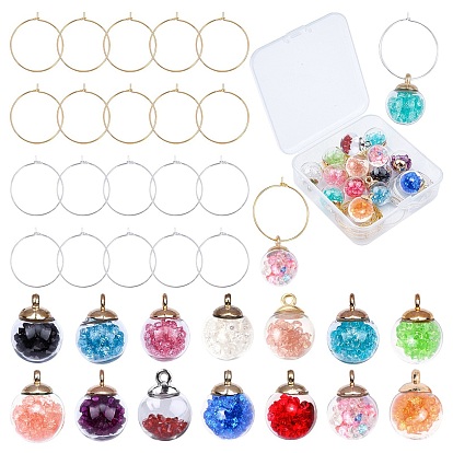 DIY Weinglasetiketten herstellen, mit Messing Weinglas Charm Ringe / Creolen und Glasflaschenanhänger