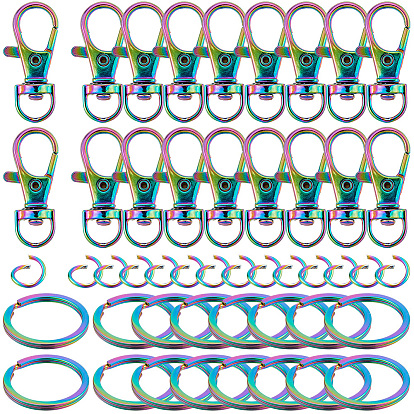 Ювелирные изделия, включая поворотные застежки из сплава и 304 разъемные кольца для ключей из нержавеющей стали и открытые соединительные кольца