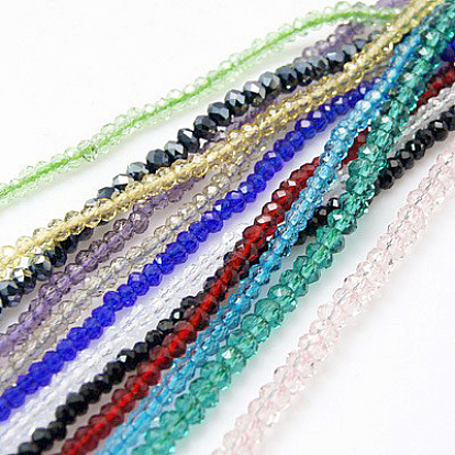 Crystal Glass Beads Strands, Faceted, Rondelle