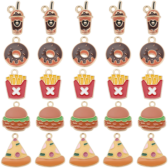 30шт 5 цвета подвески из цинкового сплава, с эмалью