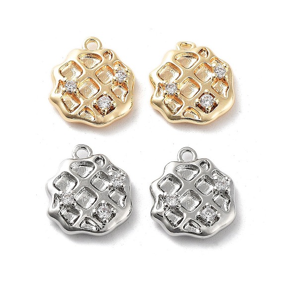 Стойка металлическая латунная микропрофилированная кубическая циркония подвески, без кадмия, без никеля и без свинца, вафельный шарм