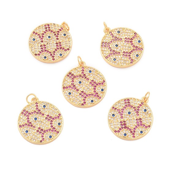 Кулоны из экологически чистой латуни с микропаве и кубическим цирконием, долговечный, без свинца, без кадмии и без никеля, реальный 18 k позолоченный