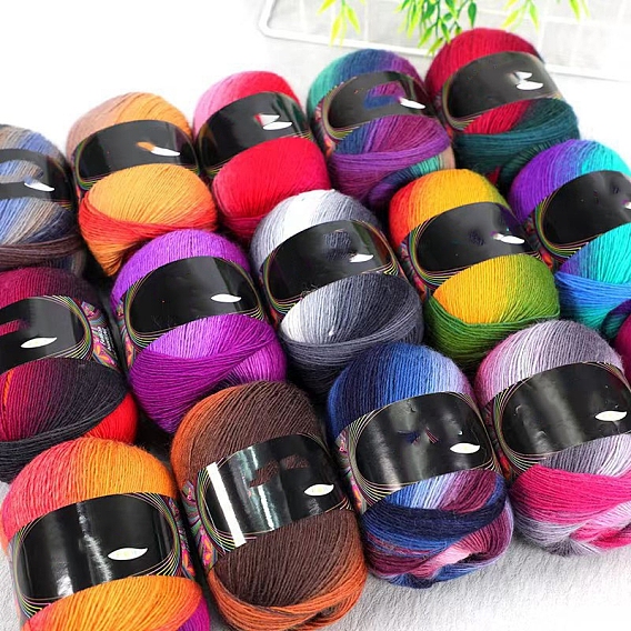 Пряжа сегментного крашения кашемира градиентного цвета, для ткачества, вязание крючком