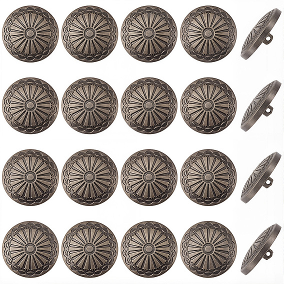 20 шт. 1 пуговицы с хвостовиком из сплава с отверстиями, плоско-круглые