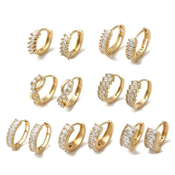 Латунные серьги обруча, со стеклом