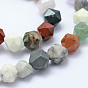 Natural Mixed Gemstone Beads Strands, Star Cut Round Beads, Faceted